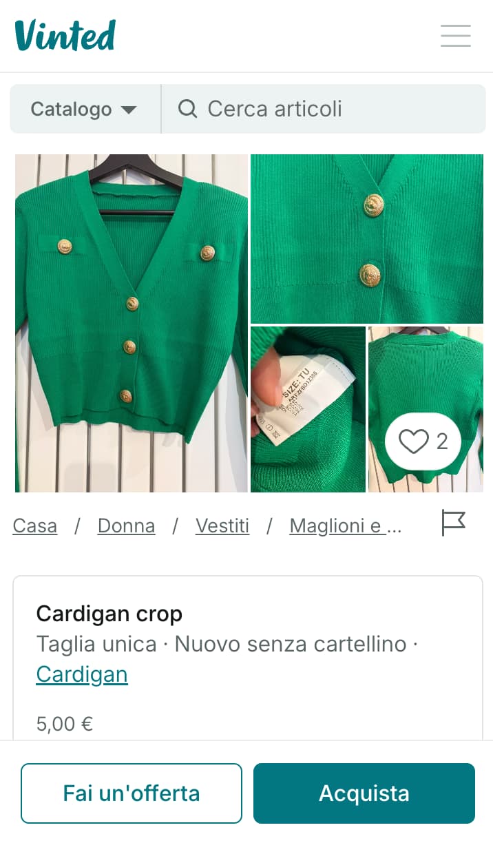 Impatto di una buona descrizione sulle vendite Vinted