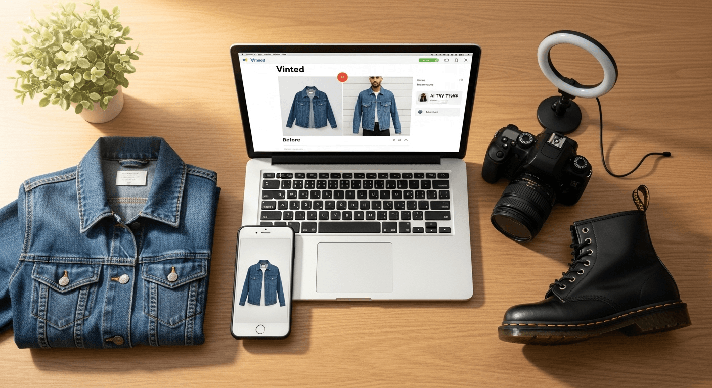 Autre exemple de photo portée IA générée par VintyLook pour optimiser une annonce Vinted