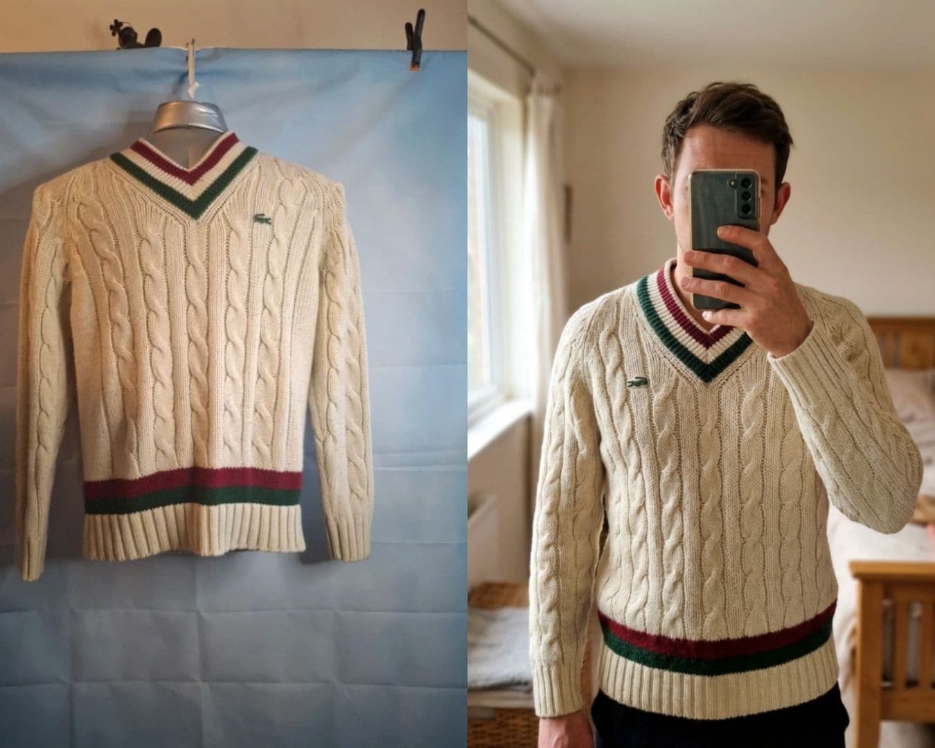 Comparaison avant-après photo à plat vs photo portée IA pour une annonce Vinted