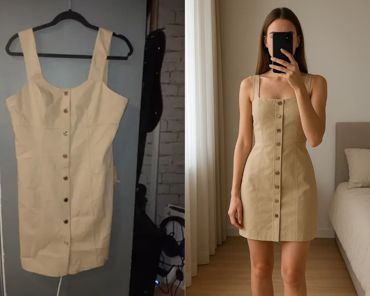 Avant/Après : transformer une photo à plat en photo portée IA sur Vinted